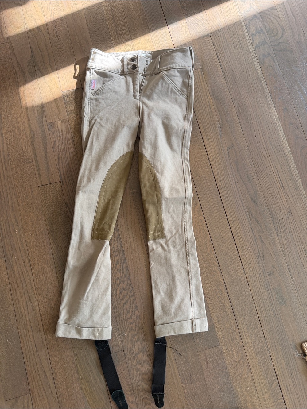 The Taylored Sportsman Kids Beige Riding Breeches with Knee Patches